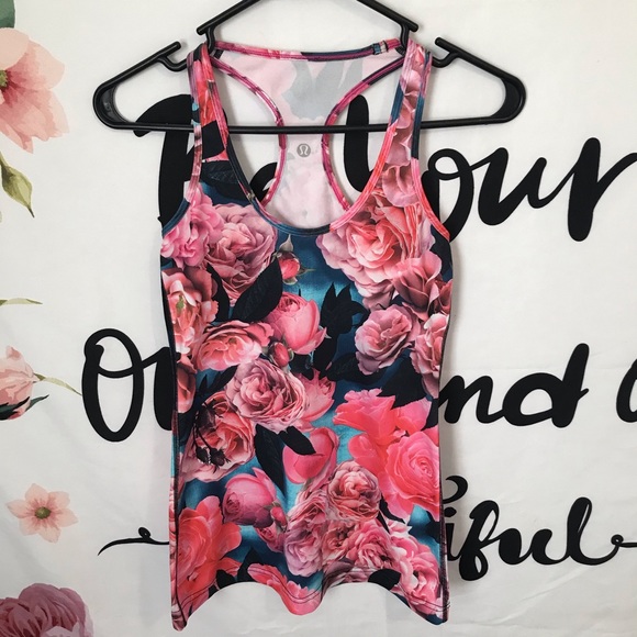 lululemon athletica Tops - Lululemon Athletica flower print racer back tank